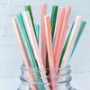 25Pcs/Pack Iridescent Straws With Disposable Paper Pearl Film Food Grade Degradable Tableware For Party Birthday Wedding Celebrations Decor