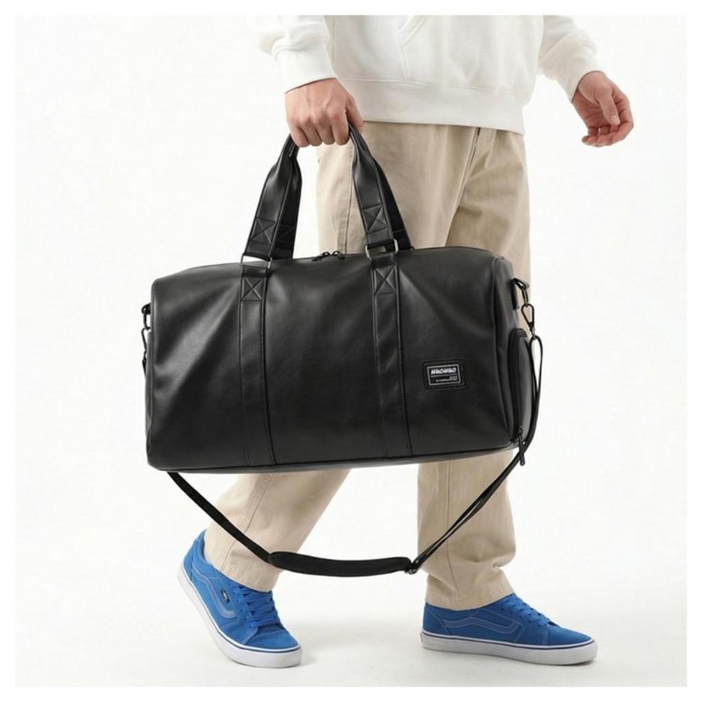 Travel Bag Unisex PU Large Capacity Adjustable Strap Travel Gym