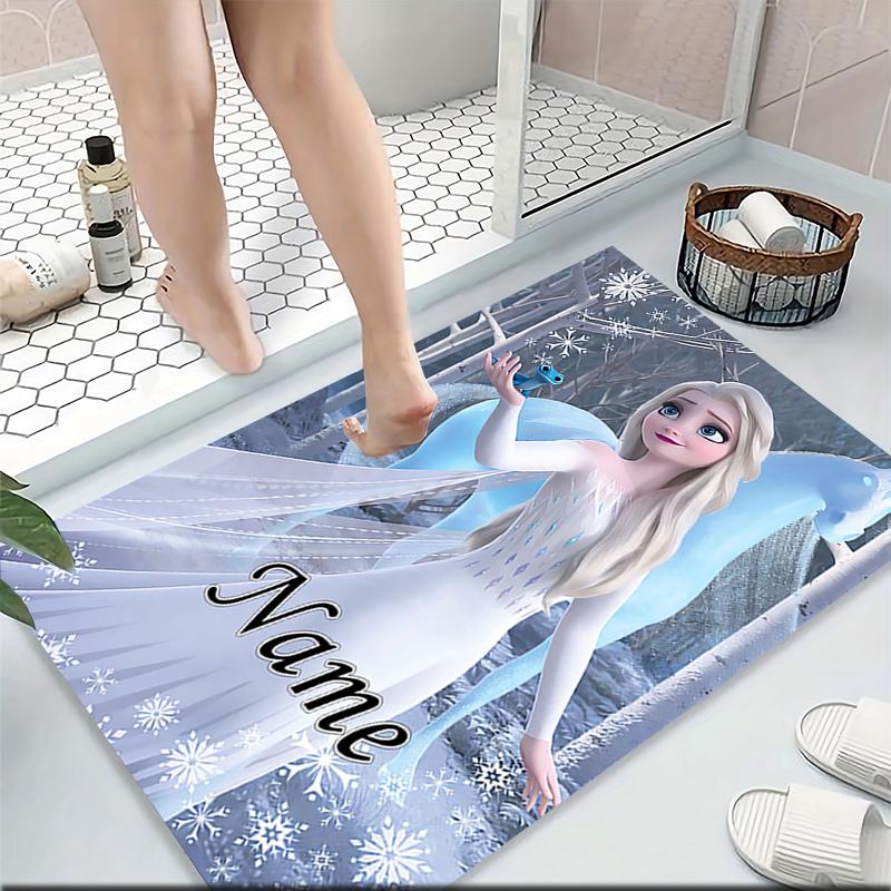 Custom Name Elsa's Magical Frost Carpet Rug Customizable Soft Washable Anti-Slip Home Living Room Sofa Mats Personalized Rug. 0909278