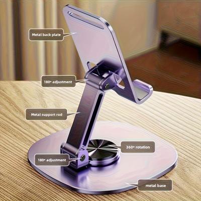 Suport Reglabil pentru Telefon pe Scenă cu Rotație 360° și Design Pliabil - Bază Stabilă, Reglare Înălțime 180°, Rotație 360°, Durabil