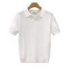 Short-Sleeved Knitted Sweater Men'S Senior Business Style Polo Shirt V-Neck Slim-Fit Korean Version