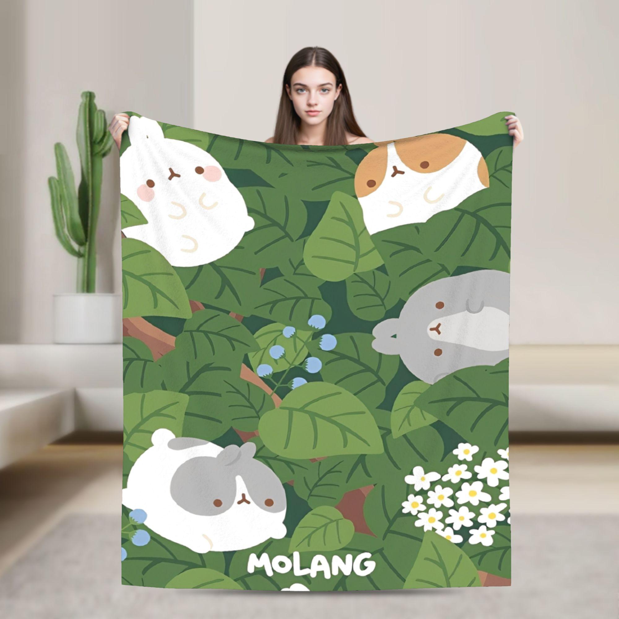 

Cute Anime M-Molangs Blanket Fleece Spring Autumn Portable Ultra-Soft Throw Blankets for Home Office Bedspread 100x150cm