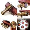 Brass Kaleidoscope Antique Style Handle Vintage Leather Box Collectible gift