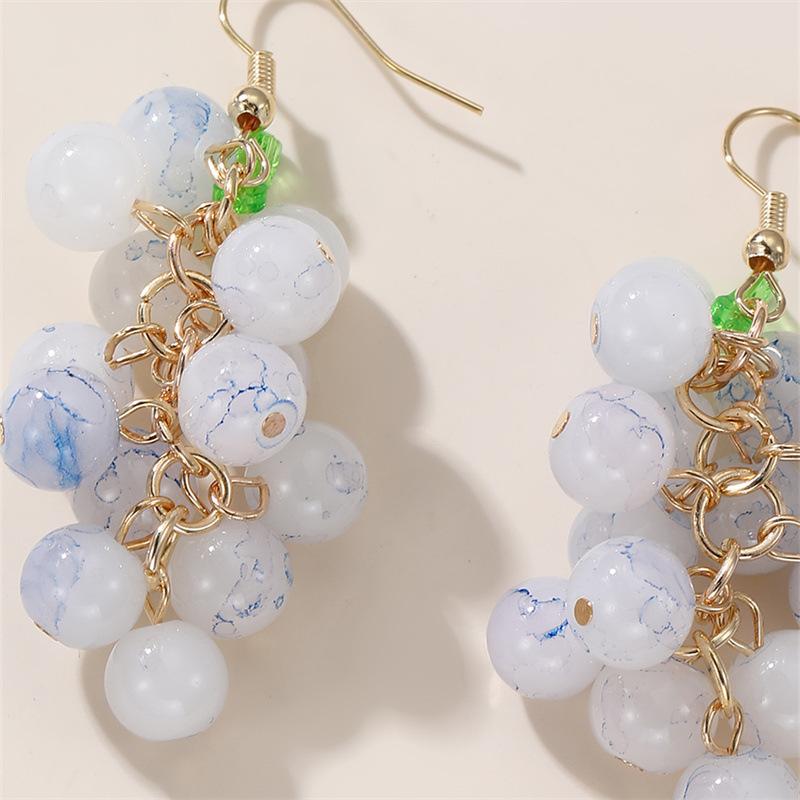 Summer Countryside Style Grape Pendant Earrings For Women Personalized Daily Accessory Party Jewelry Anniversary Birthday Gifts