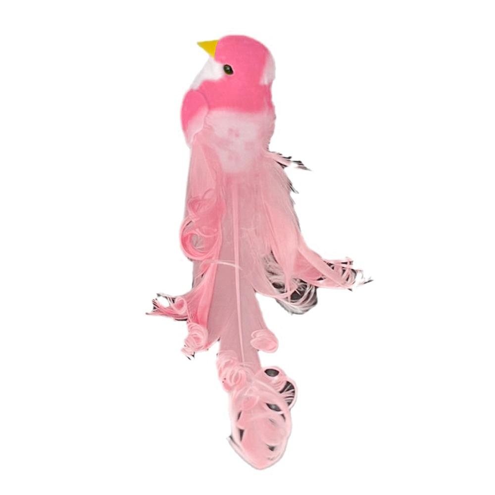 

Six Colors Curly Bird Colorful Artificial Bird Fake Bird Bird Figurines Home Garden рожевий