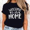 (High Quality Clothes)Hot Cat Welcome To Our Home Funny Summer Women T-Shirt Harajuku Print Fashion Short Sleeve Casual Tops