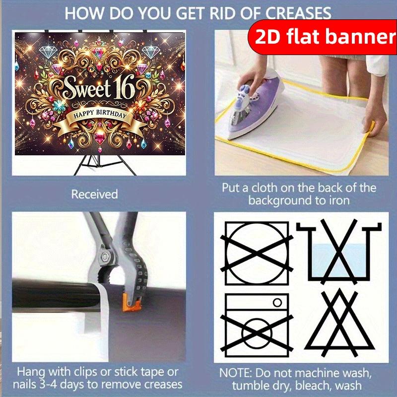 2D Flat 16 Year Old Background Fabric Flag Party Tapestry Indoor and Outdoor Banner Decoration Holiday Party Birthday Decoration