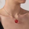 Funny Red Brain Pendant Necklace/Earings/Ring for Halloween Party Unique Heart Neckchain/Ear Drops Stylish Accessory