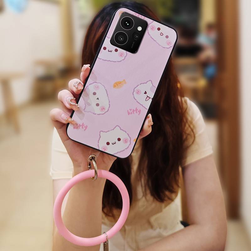 Waterproof Anti-knock Phone Case For Nokia HMD Skyline Ring Cute Back Cover Bracelet Solid Color Soft Case Youth Cartoon