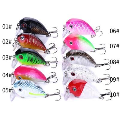 10 Stück Angelköder Peche Leurres Süßwasser Salzwasser Crankbait Harte Crankbaits Tackle Haken 45mm 7.3g Minnow