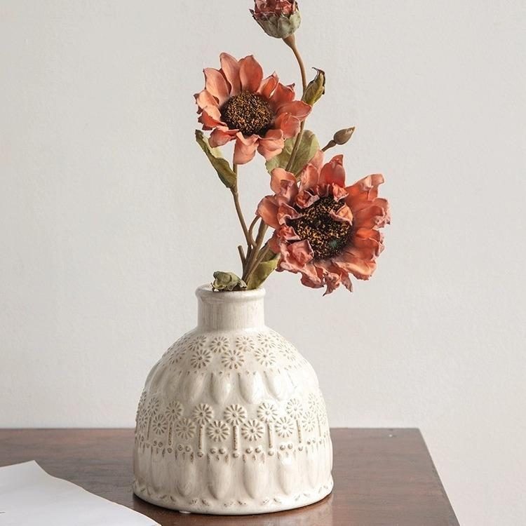 Europäische Retro-Vase Keramik Hydroponische Vase Blumenarrangement Desktop-Kunst Ornamente Heim-Gartendekoration