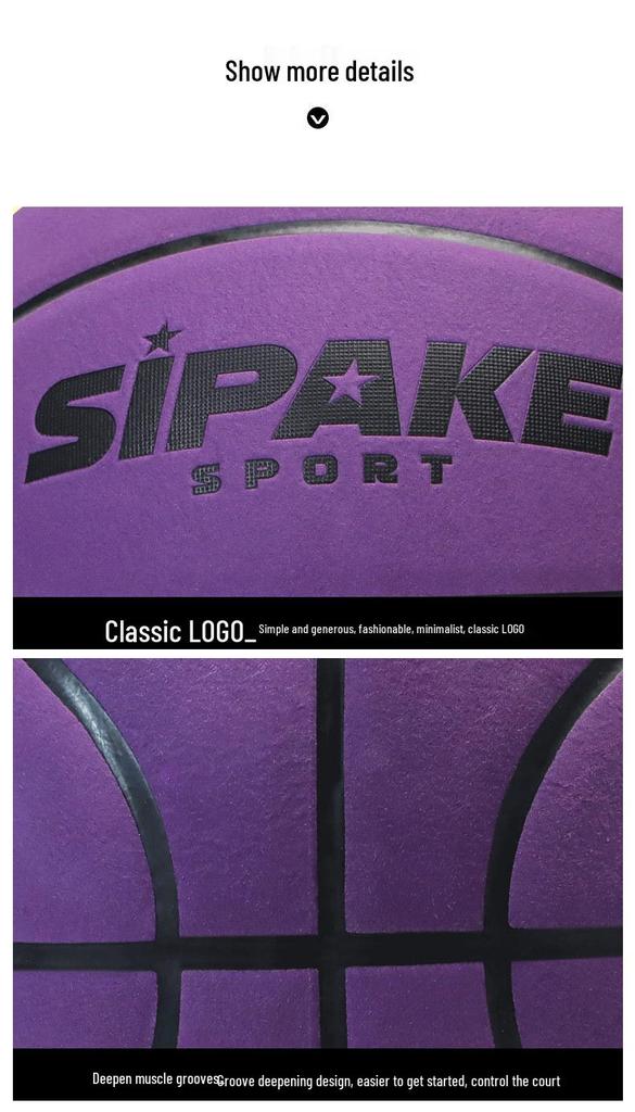 Black and White Suede Leather Basketball, Size 6/7, Non-slip & Sweat-absorbing for Indoor/Outdoor Use
