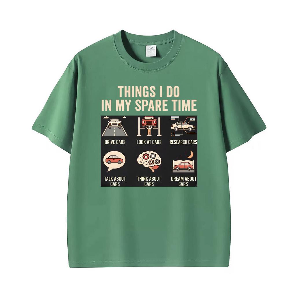 Lustige Dinge, die ich in meiner Freizeit mache Auto-Liebhaber Humor Geburtstag Grafik T-Shirt Geschenk Unisex Unisex Sommer T-Shirt Lässige Baumwoll-T-Shirts