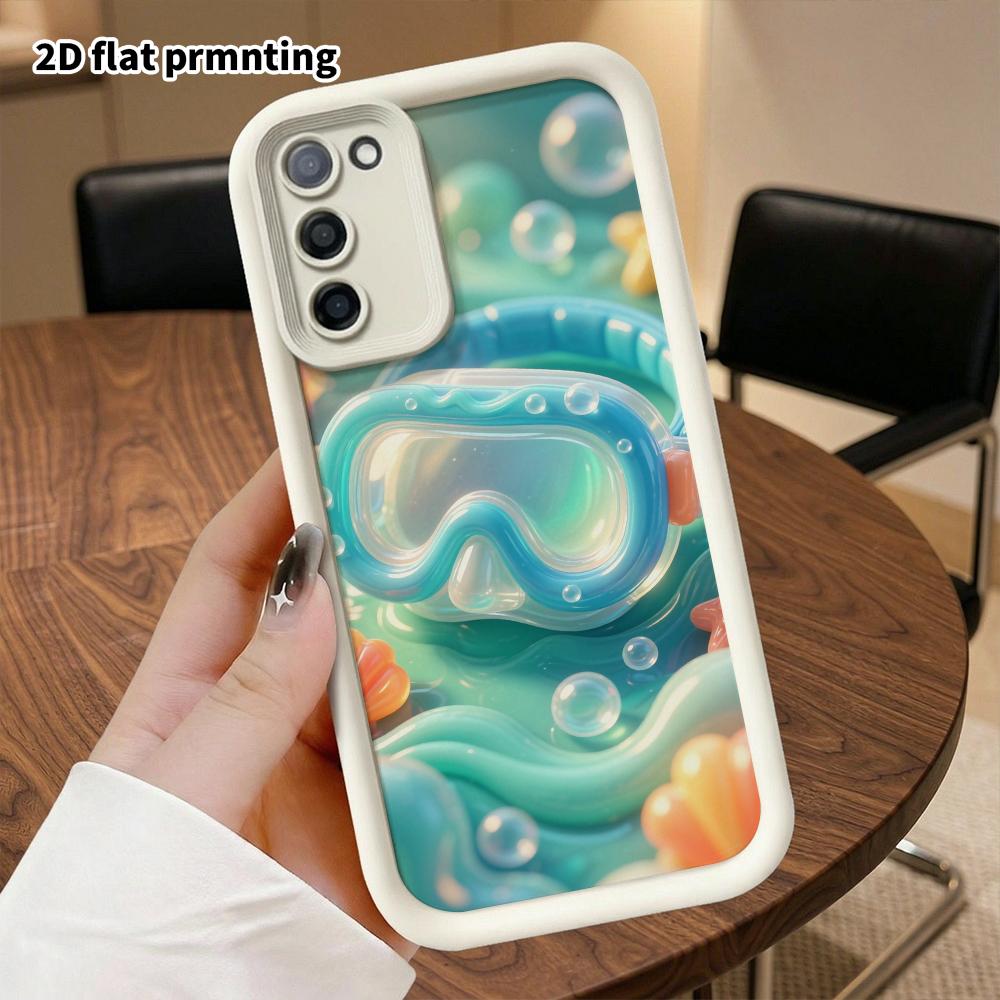 Phone case: 2D flat, suitable for Samsung Galaxy A34 A35 M05 M06 S20 S22 S21 FE Plus 5G protective cases, diving goggles, perfect Christmas and Hallow