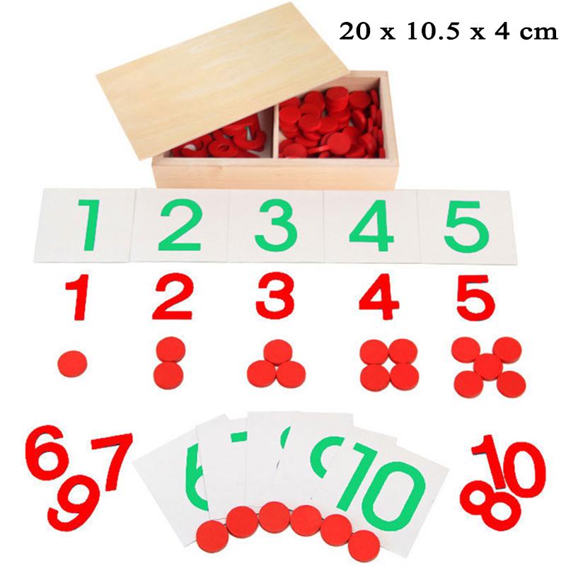 Counting Box Math Montessori Toys For Children Wooden Counter Numbers Learning Toy Pre-school Educational Toy Kids Teaching Aids