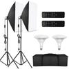 Professional Studio Photography Softbox LED Light Kit with 20*28 Inch Softbox * 2 + 3000K-6000K Bi-color Temperature 150W LED Light * 2 + 2M Light Sta