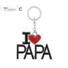 Car Bag Pendant Keychain Love Mom Dad Letter Charm Double-Sided Engraved Design Symbolic Parent-child Bond Keyring