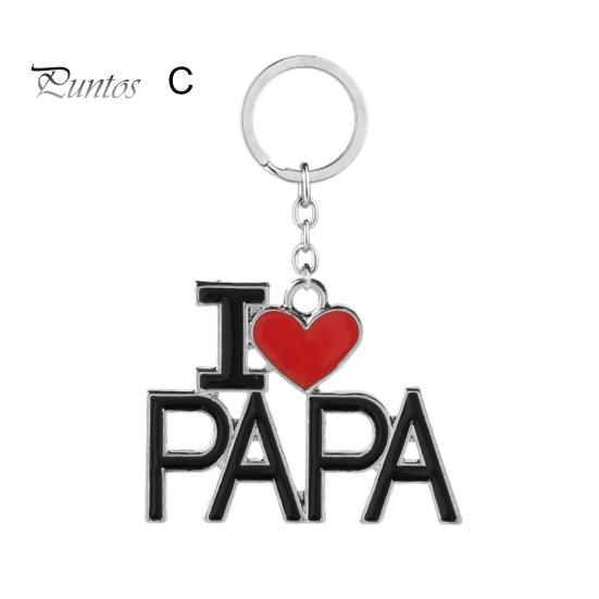 Car Bag Pendant Keychain Love Mom Dad Letter Charm Double-Sided Engraved Design Symbolic Parent-child Bond Keyring