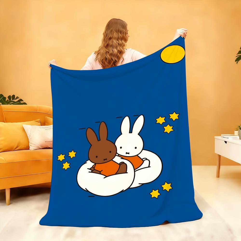Kawaii M-MiffyS Blanket Soft Throw Blanket for Home Bedroom Bed Sofa Picnic Travel Office Rest Cover Blanket Gift