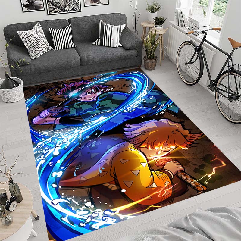 Anime-themed Kamado Nezuko Kimetsu No Yaiba Rug, Suitable for Playrooms, Bedrooms, Living Rooms, Sofas, and Other Home Décor;