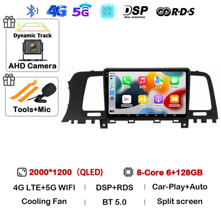 Android 14 CarPlay Auto Car Radio For Nissan Murano Z51 2008-2016 360 Stereo Multimedia Video Player 4G WIFI Navigation GPS BT