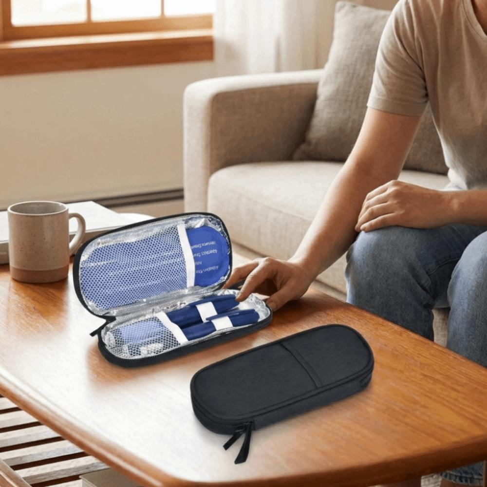 Zippers Closure Insulin Cooler Efficient Glaciated Cold Storage Bag Portable Drug Freezer Home Use