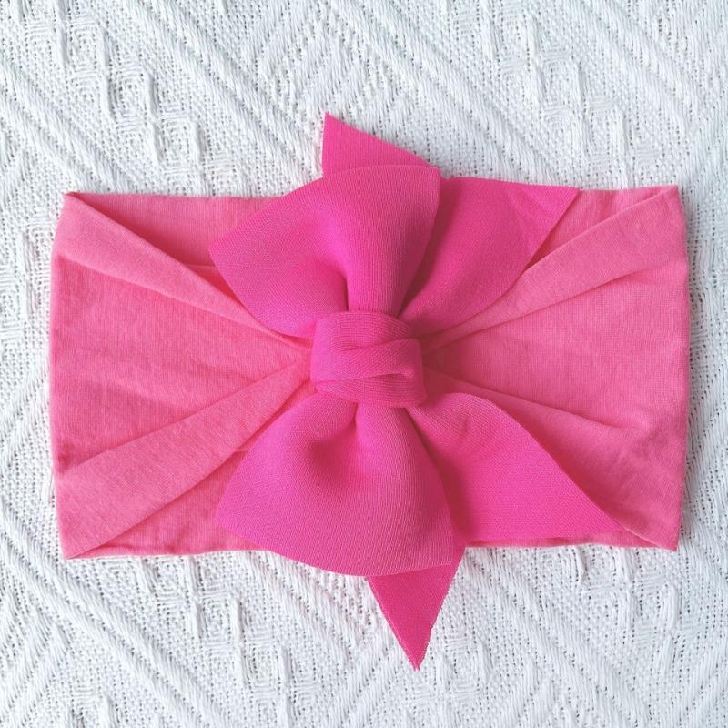 New candy-colored princess hair accessories, baby soft and comfortable nylon bow headscarf, baby headband.