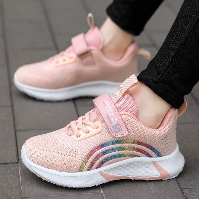 Design Red Trainers Shoes for Kids Girls Comfortable Platform Girl Sports Shoes Large Children's Running Sneakers