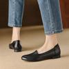 Fashion 2025 Autumn Hot Sale Slip-on Genuine Leather Women Shoes Pumps Square Toe Low-heel Soft Upper Pumps Office Ladies Dress Shoes