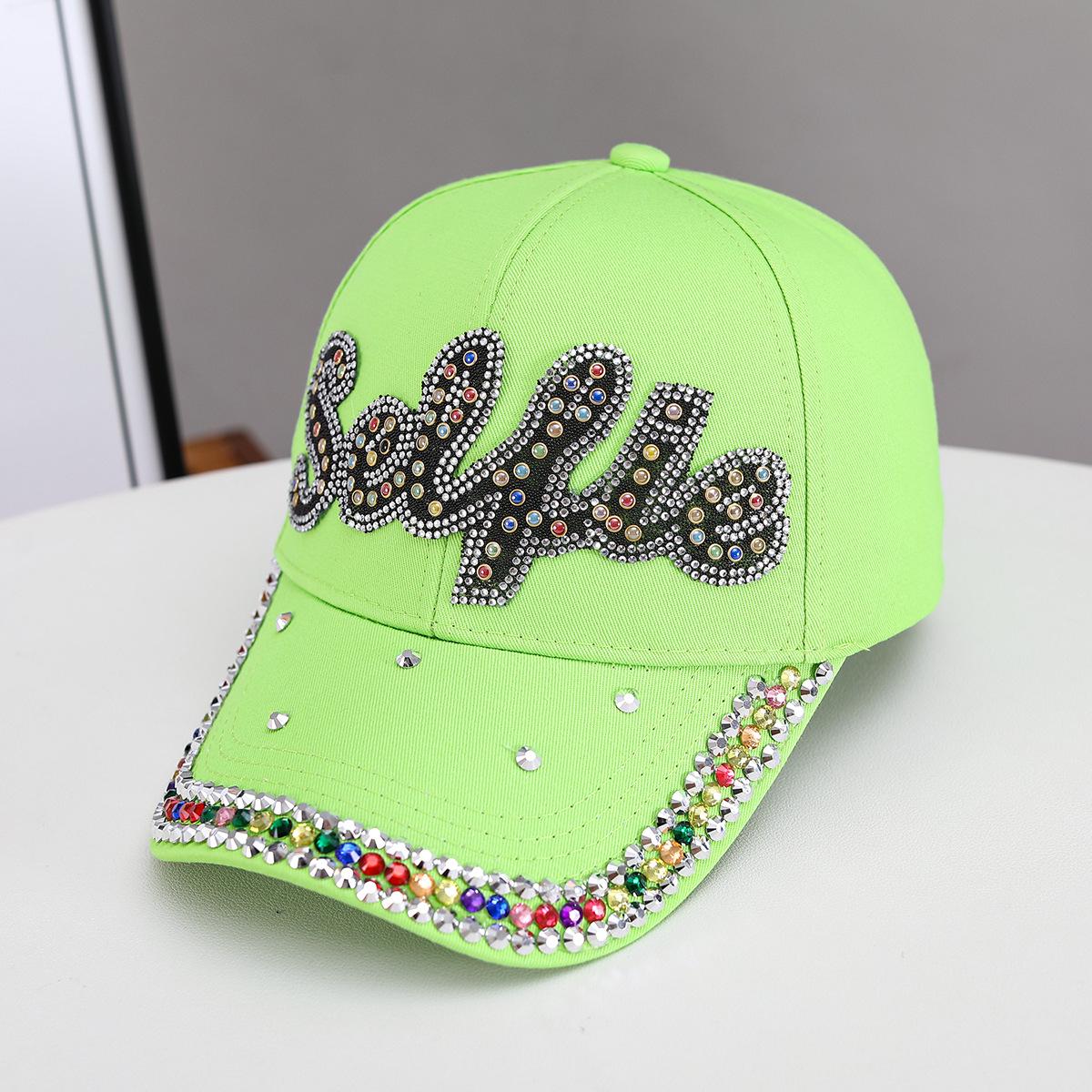 

Unisex Rhinestone Cowboy and Duckbill Sun Hat with Letter Graphic зелений