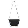 Casual Versatile Color-Block Flap Closure Fabric Shoulder Crossbody Bag Unisex Bags Black LAB23107-BK