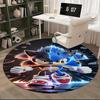 1 stuks Sonic the Hedgehog Anime Design Rond Tapijt - Kantoorstoelmat, Antislip Tapijt voor Huisdecoratie, Woonkamer, Slaapkamer, Speelkamer