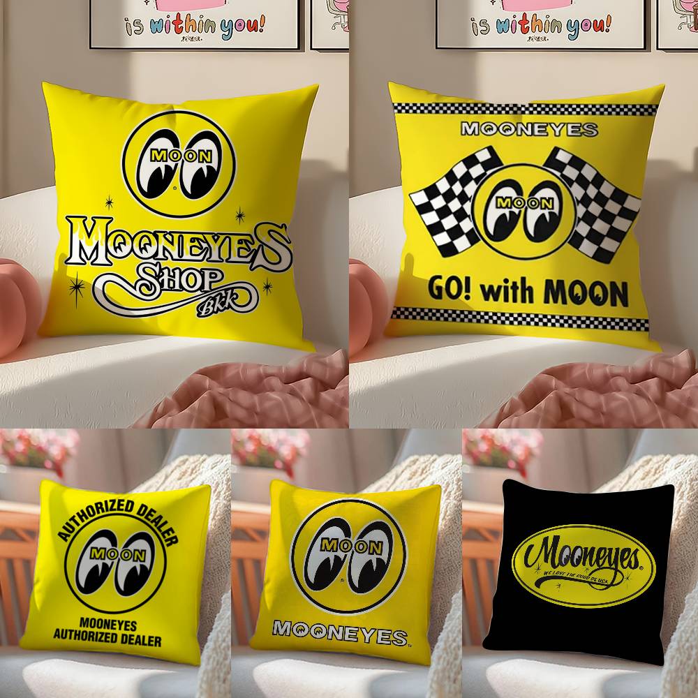 Cute Cartoon M-Mooneyes Pillow Case Comfort Sofa Bed Silky elegant Invisible zipper Decorative cushion cover