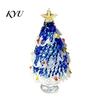 Unique Christmas Gifts for Friends Glazed Tree Figurine, Glass Pulled Wire Desk Decor, Desktop Decor Mini Holiday Tabletop Ornament Car Home,