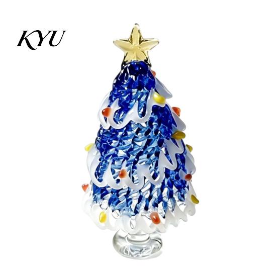 Unique Christmas Gifts for Friends Glazed Tree Figurine, Glass Pulled Wire Desk Decor, Desktop Decor Mini Holiday Tabletop Ornament Car Home,