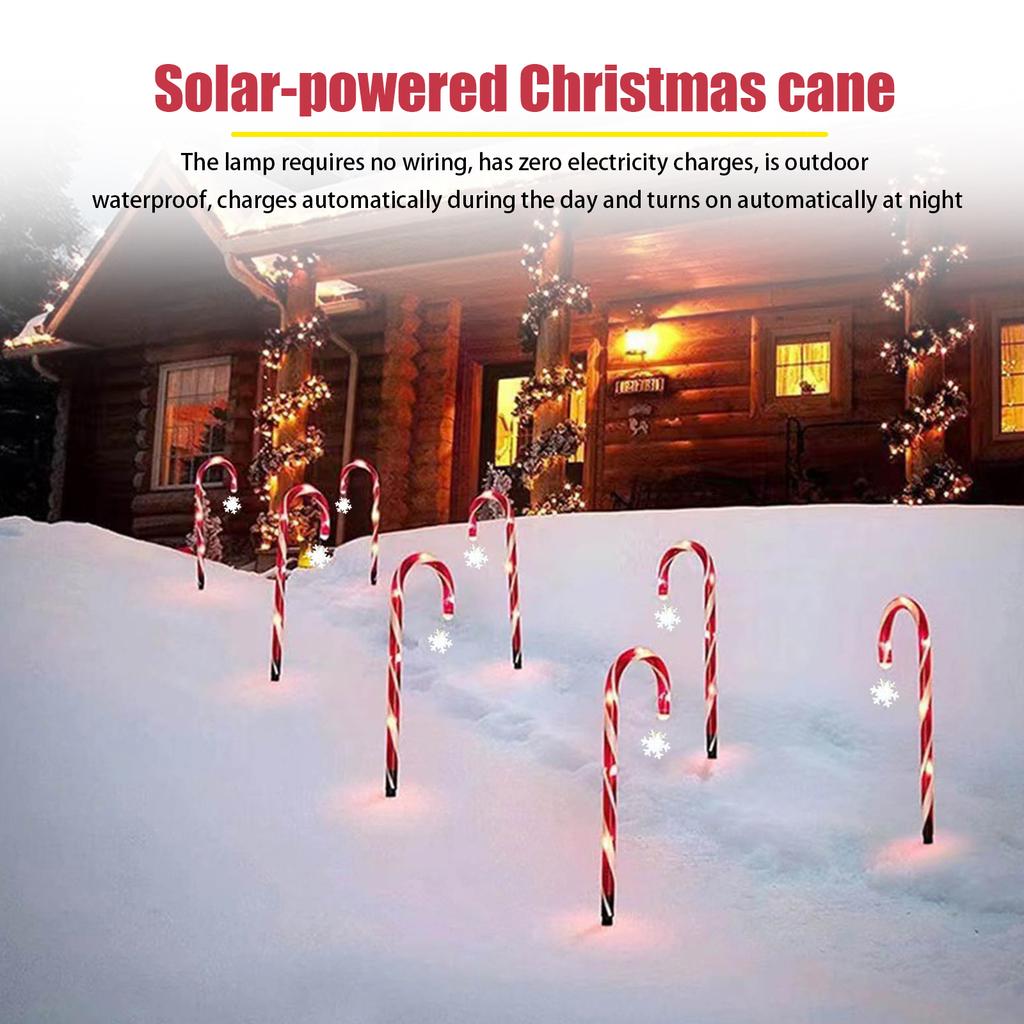 5PCS Solar Pathway Lights Outdoor Christmas Decorations Christmas Candy Garden Lights for Outdoor Garden Balcony Lawn Decoration