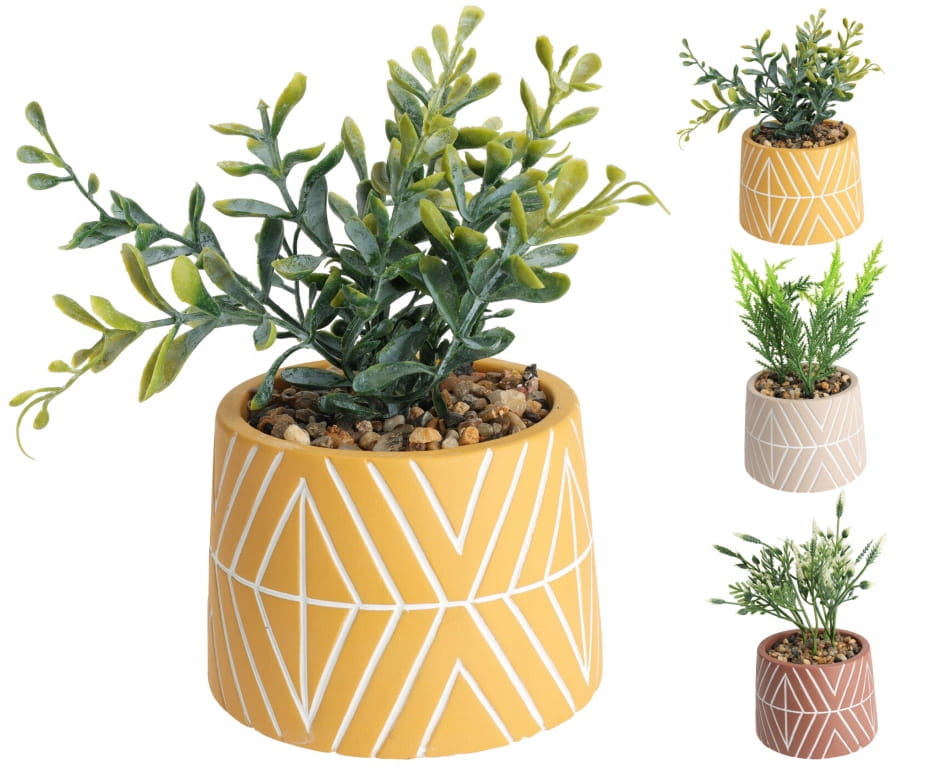 Artificial Plant In a Decorative Cement Pot 95x16 Cm