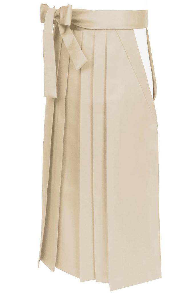 Plain Hakama for Girls [KYOETSU] (White-gray Brown, 91cm)