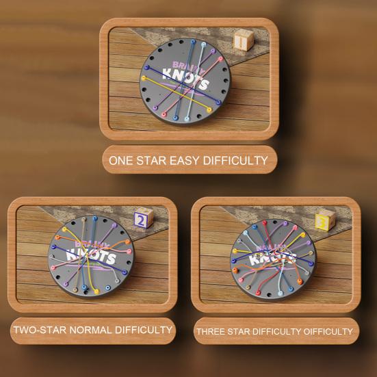 Joc de descurcare cu frânghie pentru copii Gândire logică Focalizare Antrenament Jocuri de masă cu frânghie Părinți-copii Interactiv Educativ Colorat Jucărie de dezlegare cu frânghie elastică