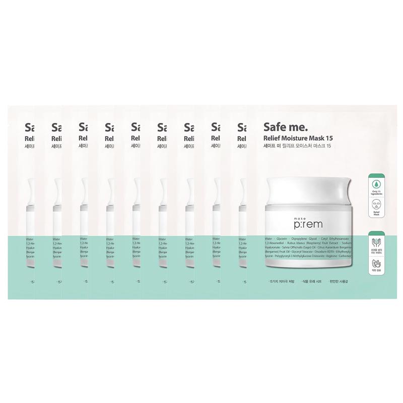 Сделайте P: REM Safe Me. Увлажняющая маска Relief Moisture Mask 15 (25 мл * 10 листов) # 10 Sheets
