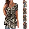 Damskie Koszule z krótkim rękawem Top z falbanką Luźne topy Casual Topy typu oversize Plisowane topy Zapinana na guziki Casual Lato Wzór w panterkę Najfatalniejszy