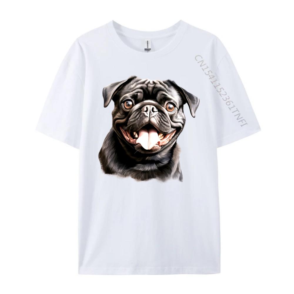 Cute Black Pug Free Shippping Items Lowest Prices Halloween Halloween White Graphic Tee Brand Clothing Gift