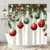 Christmas Shower Curtain Santa Claus Christmas Gifts Snowman Happy Holidays Polyester Shower Curtains Bathroom Deco with Hooks