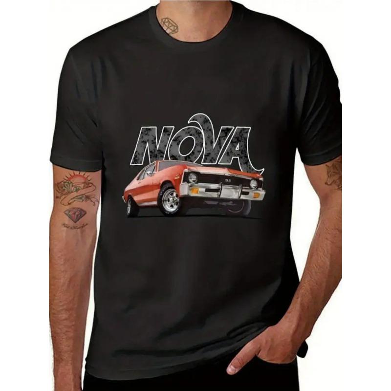 

European sizes Graphic T-Shirt Featuring a Super Nova Design, Stylish Boutique Tee, Perfect for Casual Wear, Made of with a Crew Neck S чёрный