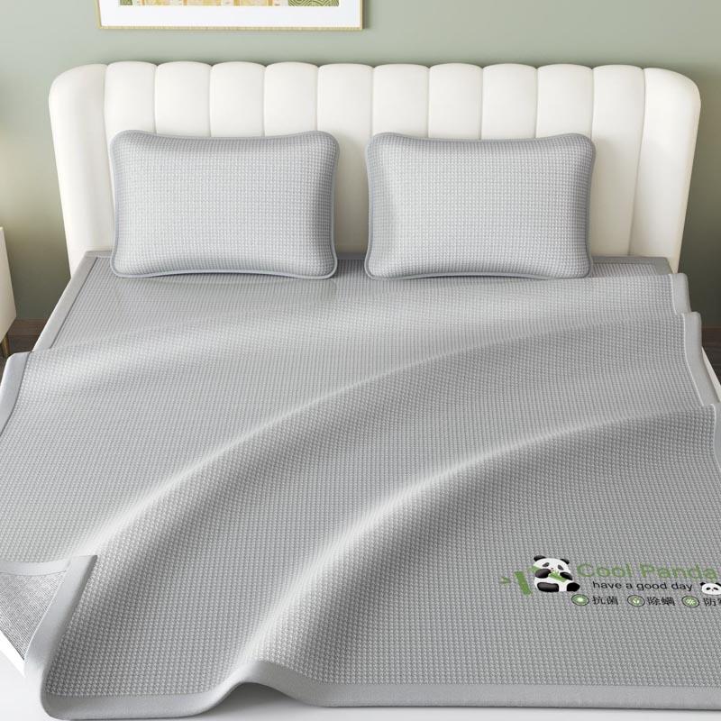 Yongyouwan Simple Solid Color Antibacterial Ice Silk Mat Bed Sheet