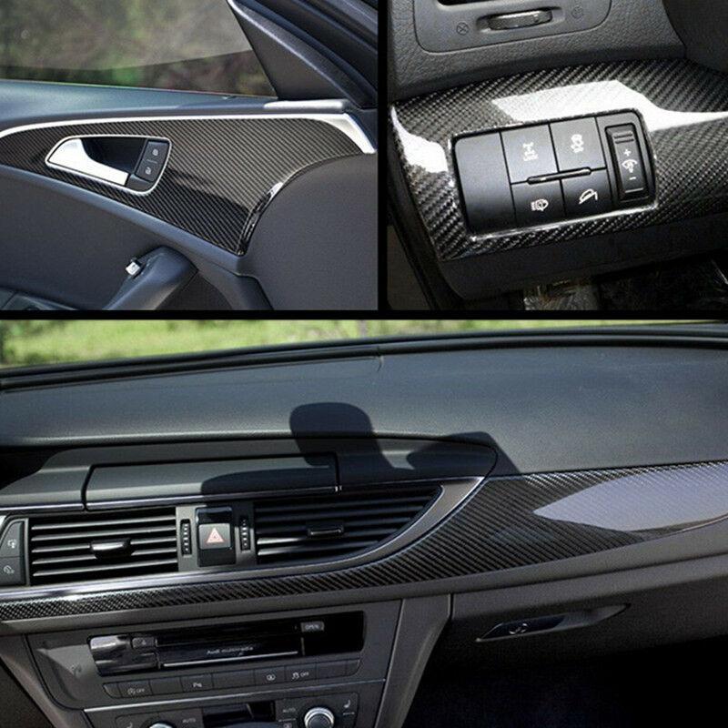 Black 5D Carbon Fiber Shiny Glossy Vehicle Door Handles Vinyl Wrap Sticker Decal