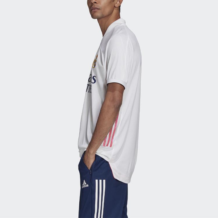 Adidas Real Madrid 20/21 Home Authentic HEAT.RDY Breathable Short Sleeve Soccer Jersey Men White FM4736