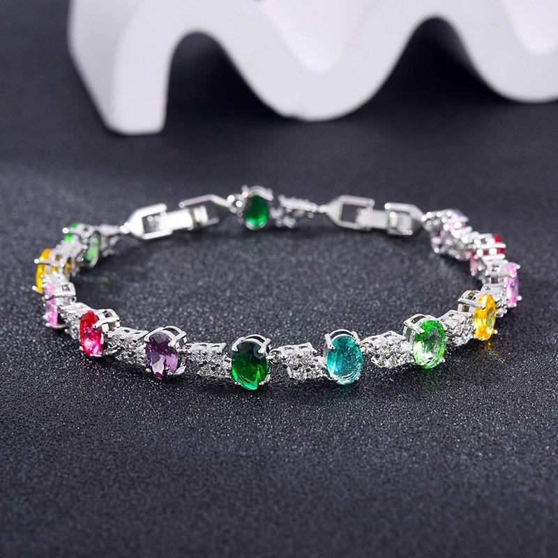Full Diamond Zircon Bracelet Women'S Simple Temperament Flash Diamond Zircon Bracelet
