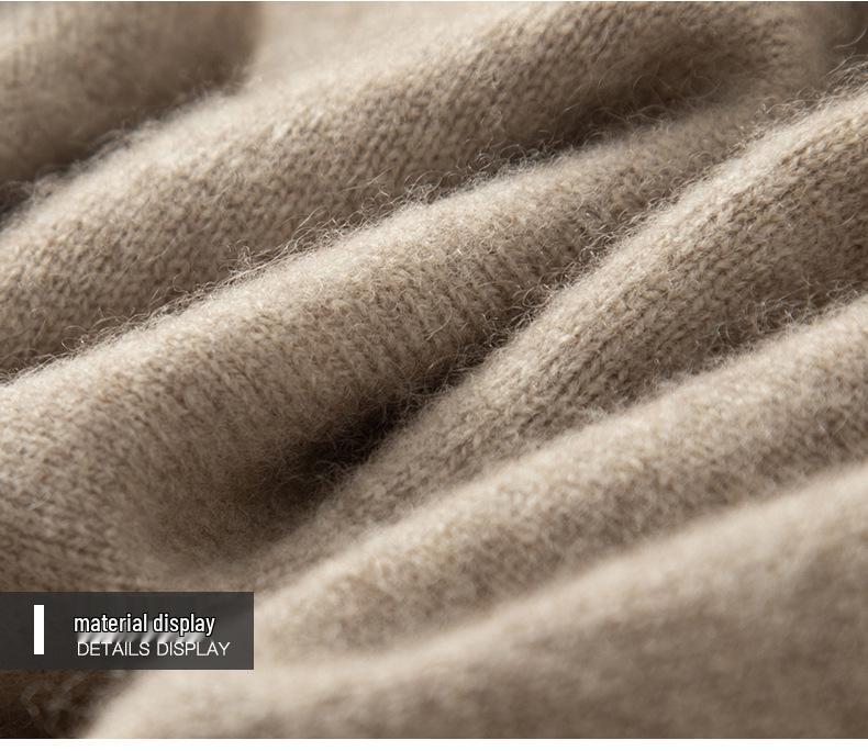 Men's Wool Cashmere Sweater - Long Sleeve Turn-Down Polo Collar Pullover for Autumn/Winter