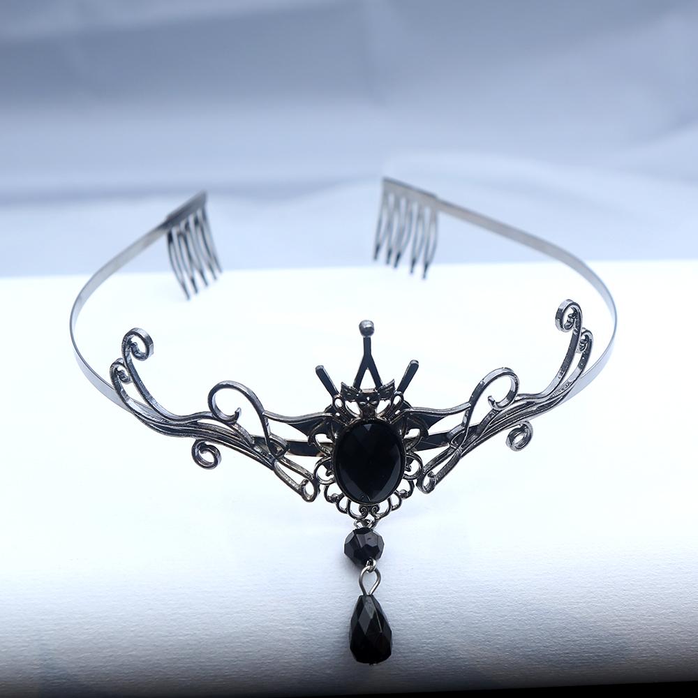 

1pc Fashion Gothic Vampire Hair Crown Crystals Intricate Dark Fantasy Design Perfect Goth Weddings Cosplay Mystical Occasions